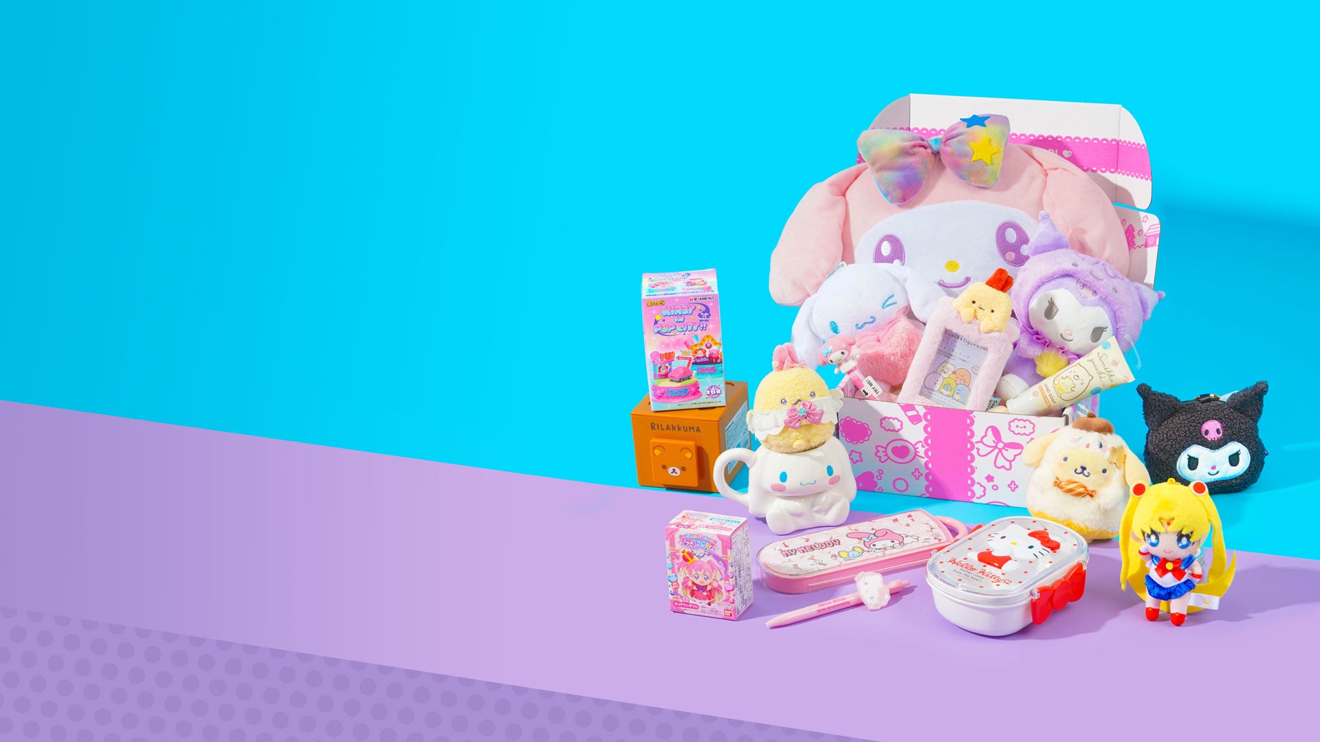 Kawaii Box is filled with cute plushies, kawaii accessories, kawaii stationery, squishies and more!